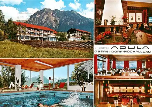 AK / Ansichtskarte 73950146 Oberstdorf Kurhotel Adula Hallenbad Restaurant Kaminzimmer Allgaeuer Alpen