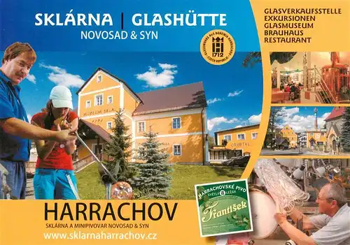 AK / Ansichtskarte 73950166 Harrachov_Harrachsdorf_CZ Sklarna Glashuette Novosad & Syn Glasmuseum Brauhaus Restaurant