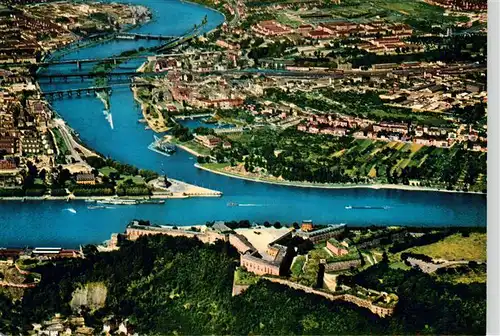 AK / Ansichtskarte 73950177 KOBLENZ__Rhein Muendung der Mosel in den Rhein Deutsches Eck Festung Ehrenbreitstein