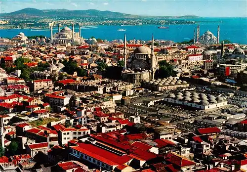 AK / Ansichtskarte  Istanbul_Constantinopel_TK Stadtpanorama mit Hagia Sophia und Blaue Moschee