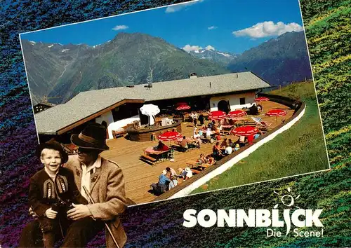 AK / Ansichtskarte 73950261 Hochsoelden_Tirol_AT Berggaststaette Sonnblick Scene Alpenpanorama