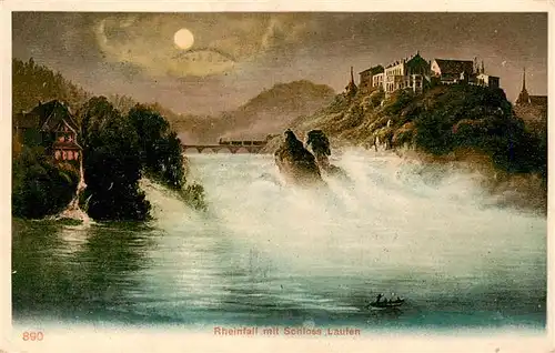 AK / Ansichtskarte  Schaffhausen__SH Rheinfall mit Schloss Laufen