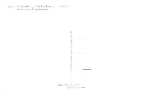 AK / Ansichtskarte  Gletsch_1784m_VS mit Grimsel und Furkastrasse Galenstock Rhonegletscher