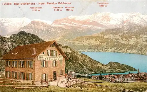AK / Ansichtskarte  Rigi_Staffel Rigi Staffelhoehe Hotel Pension Edelweiss Niederbauen Oberbauen Gitschen Urirotstock