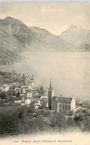 AK / Ansichtskarte  Weggis_Vierwaldstaettersee mit Vitznau und Oberbauen