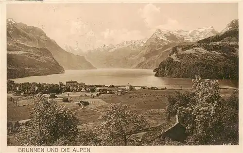 AK / Ansichtskarte  Brunnen__SZ und die Alpen