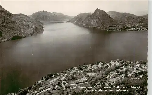 AK / Ansichtskarte  Castagnola_Lago_di_Lugano Vista verso il Monte S Giorgio Melide e Monte San Salvatore