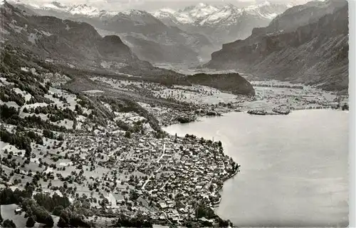 AK / Ansichtskarte  Brienz_Brienzersee_BE Fliegeraufnahme mit Haslibergen 