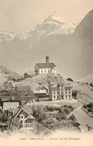 AK / Ansichtskarte  Wassen__UR und die Windgaelle mit Gotthardbahn