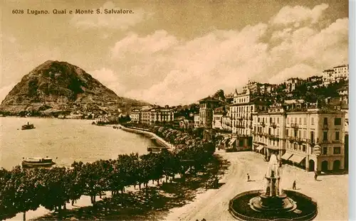 AK / Ansichtskarte  Lugano_Lago_di_Lugano_TI Quai e Monte San Salvatore