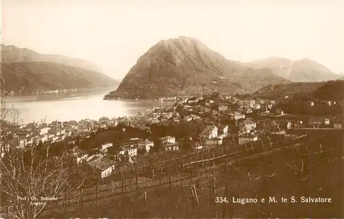 AK / Ansichtskarte  Lugano_Lago_di_Lugano_TI e Monte San Salvatore