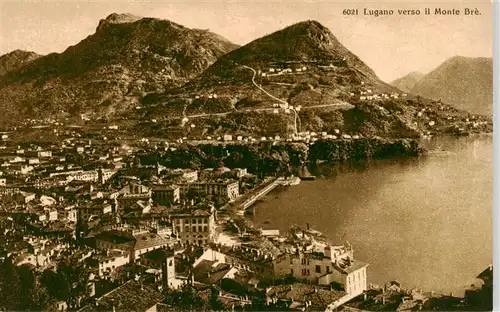 AK / Ansichtskarte  Lugano_Lago_di_Lugano_TI verso il Monte Bre