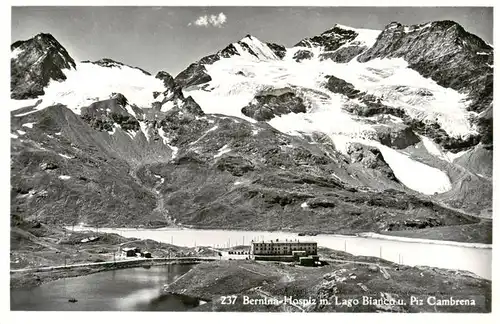 AK / Ansichtskarte  Bernina_GR Bernina Hospiz mit Lago Blanc und Piz Cambrena