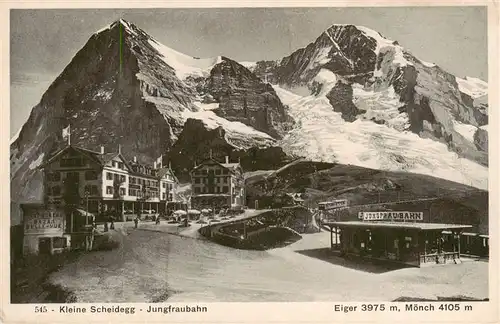 AK / Ansichtskarte  Kleine_Scheidegg_Interlaken_BE Jungfraubahn mit Eiger und Moench