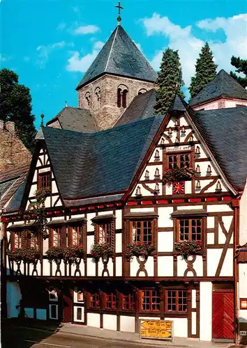 AK / Ansichtskarte  Altenahr Wein-Gasthaus Schaeferkarre Fachwerkhaus Kirchturm