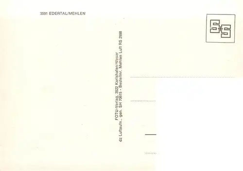 AK / Ansichtskarte  Mehlen_Edertal Fliegeraufnahme