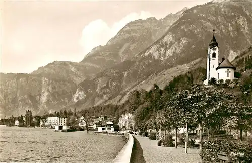 AK / Ansichtskarte  Flueelen_Vierwaldstaettersee_UR Panorama mit Kirche