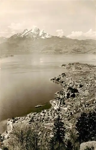 AK / Ansichtskarte  Weggis_Vierwaldstaettersee mit Pilatus
