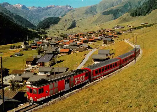 AK / Ansichtskarte  Sedrun mit Piz Badus und Oberalppassbahn