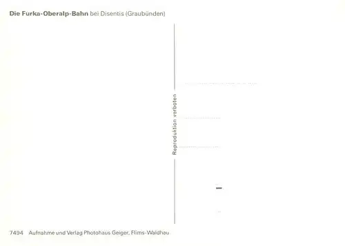 AK / Ansichtskarte  Disentis_GR Furka Oberalp Bahn