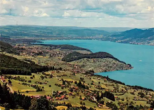 AK / Ansichtskarte  Aeschiried_BE Blick auf Thunersee Krattigen Faulensee Spiez Thun Jurakette