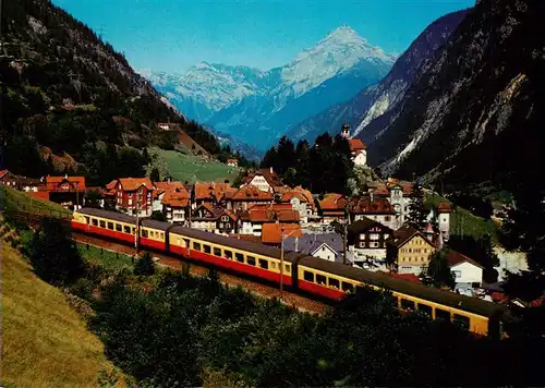 AK / Ansichtskarte  Wassen__UR mit Windgaelle TTE Zug der Gotthardlinie