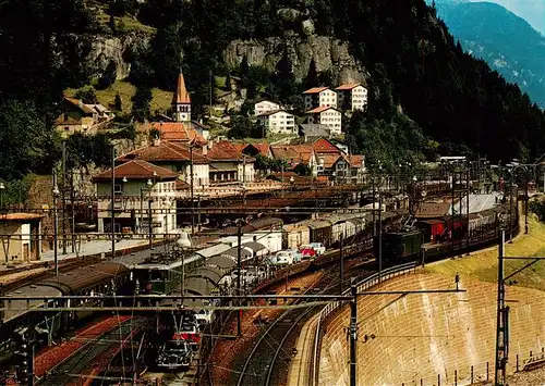 AK / Ansichtskarte  Goeschenen_Goeschenen_UR Bahnhof und Autoverlad durch den Gotthard Tunnel