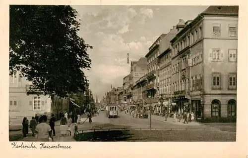 AK / Ansichtskarte  Strassenbahn_Tramway-- Karlsruhe Kaiserstrasse 