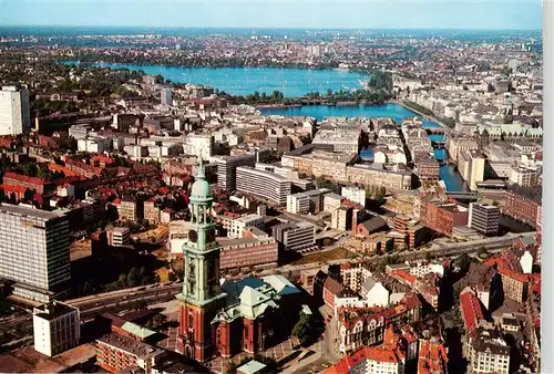 AK / Ansichtskarte  Hamburg Stadtpanorama mit Michel St. Michaelis Kirche