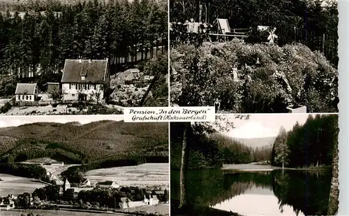 AK / Ansichtskarte  Grafschaft_Sauerland Pension In den Bergen Partie am See Panorama