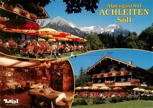 AK / Ansichtskarte 73951021 Soell_Tirol_AT Alpengasthof Achleiten Restaurant Terrasse Kaisergebirge