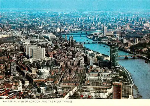 AK / Ansichtskarte 73951050 London__UK Aerial view with the River Thames