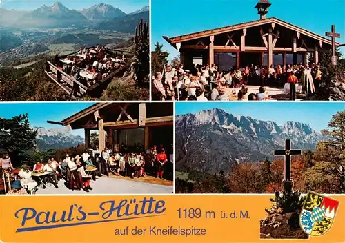 AK / Ansichtskarte  Maria_Gern Paul's Huette auf der Kneifelspitze Berghuette Sonnenterrasse Fernsicht Alpenpanorama