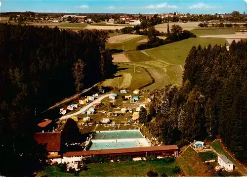 AK / Ansichtskarte  Wart_Altensteig_Schwarzwald Freibad Campingplatz Luftaufnahme