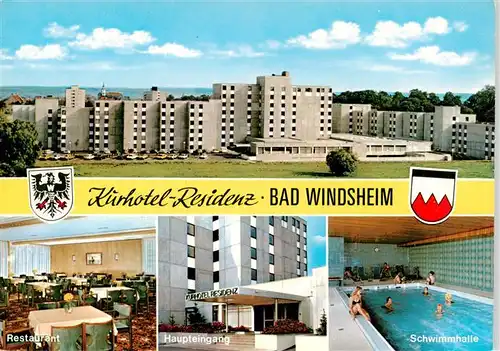 AK / Ansichtskarte 73951087 Bad_Windsheim Kurhotel Residenz Restaurant Schwimmhalle