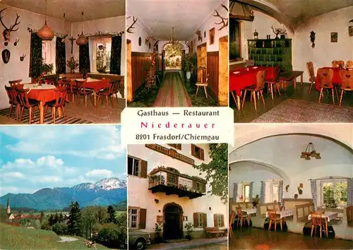 AK / Ansichtskarte  Frasdorf Gasthaus Restaurant Niederauer Gastraeume Panorama Alpen