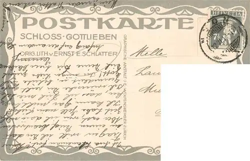 AK / Ansichtskarte  Schlatter_E.E._Kuenstlerlitho Schloss Gottlieben