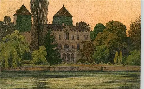 AK / Ansichtskarte  Schlatter_E.E._Kuenstlerlitho Schloss Gottlieben