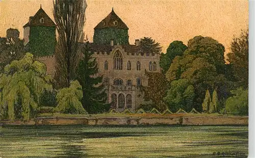 AK / Ansichtskarte  Schlatter_E.E._Kuenstlerlitho Schloss Gottlieben