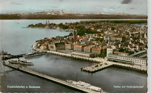 AK / Ansichtskarte  Friedrichshafen_Bodensee Hafen mit Hafenbahnhof