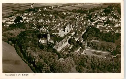 AK / Ansichtskarte  Weikersheim Fliegeraufnahme mit Schloss