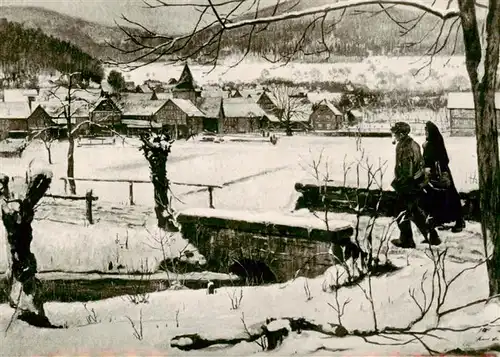 AK / Ansichtskarte  Erdhausen__Gladenbach_Hessen Kuenstlerhaus Lenz Winterpanorama