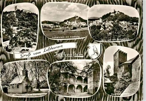 AK / Ansichtskarte 73951256 Falkenstein_Oberpfalz Marktplatz Siedlung Burg und Ort Wallfahrtskapelle Tannerl Burghof Burg Falkenstein