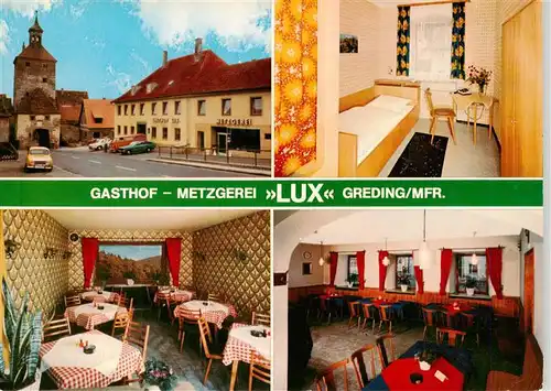 AK / Ansichtskarte  Greding Gasthof Metzgerei Lux Gastraeume Zimmer