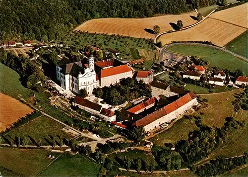 AK / Ansichtskarte  Neresheim Abtei Neresheim Fliegeraufnahme mit Kirche und Kloster