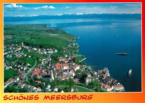 AK / Ansichtskarte  MEERSBURG_Bodensee Fliegeraufnahme mit Neuem und Altem Schloss