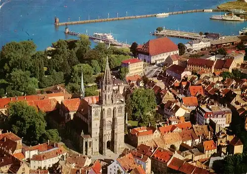 AK / Ansichtskarte 73951330 Konstanz_Bodensee_BW Fliegeraufnahme mit Kirche