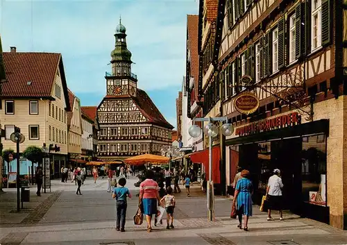 AK / Ansichtskarte 73951353 Kirchheim__Teck Marktstrasse Fussgaengerzone Rathaus