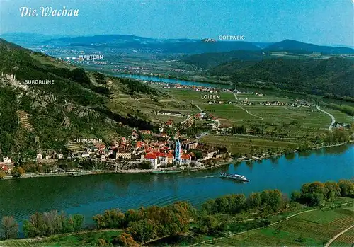 AK / Ansichtskarte  Wachau__Region_AT Fliegeraufnahme mit Donauschleife