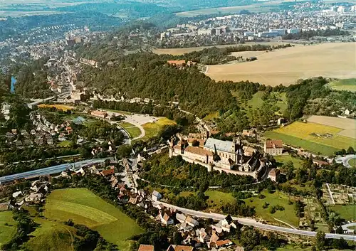 AK / Ansichtskarte 73951446 Schwaebisch_Hall_BW Grosscomburg Blick zur Altstadt und Siedlungsgebiet Kreuzaecker Schenkensee